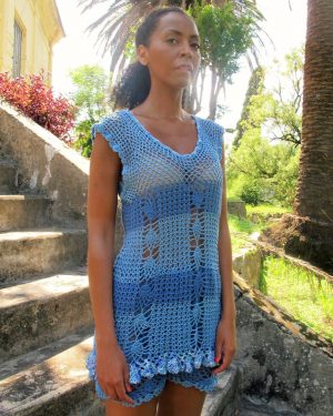 Blue sky crochet dress